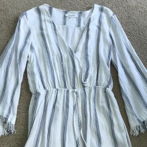 Striped Long Sleeve Romper